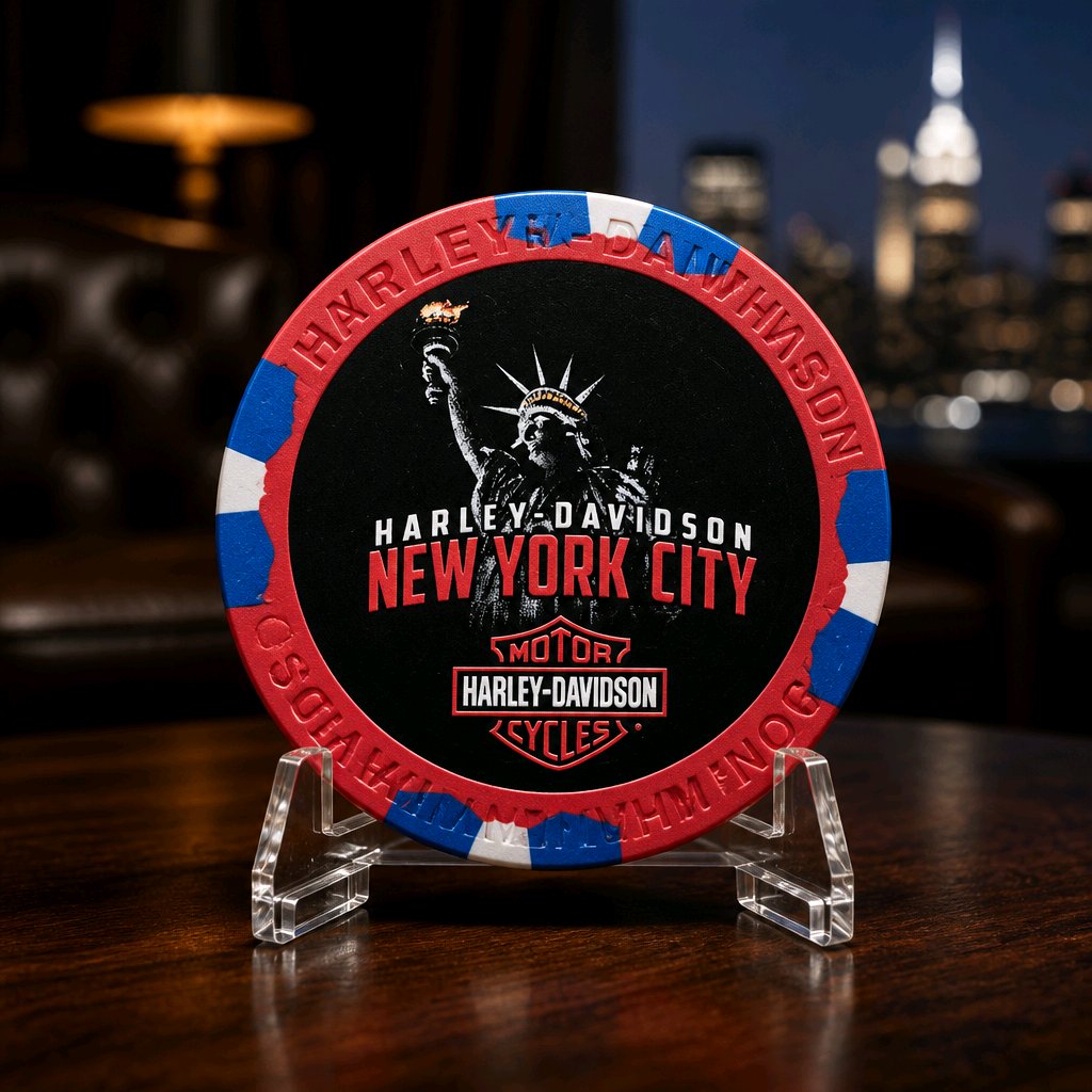 Harley Davidson Of NYC Dealer Liberty Poker Chip Dart World