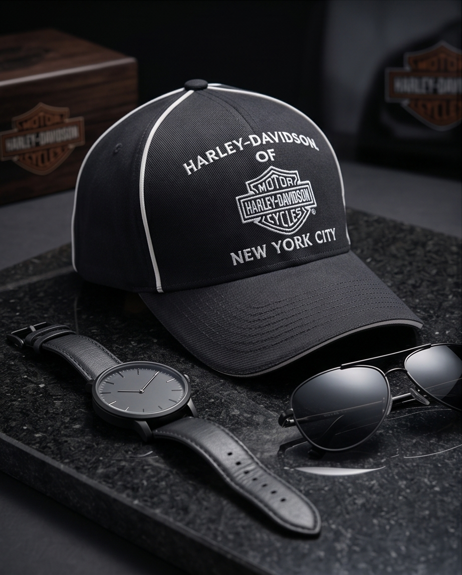 Harley Davidson Of NYC Dealer Bar & Shield Baseball Cap Black Bravado