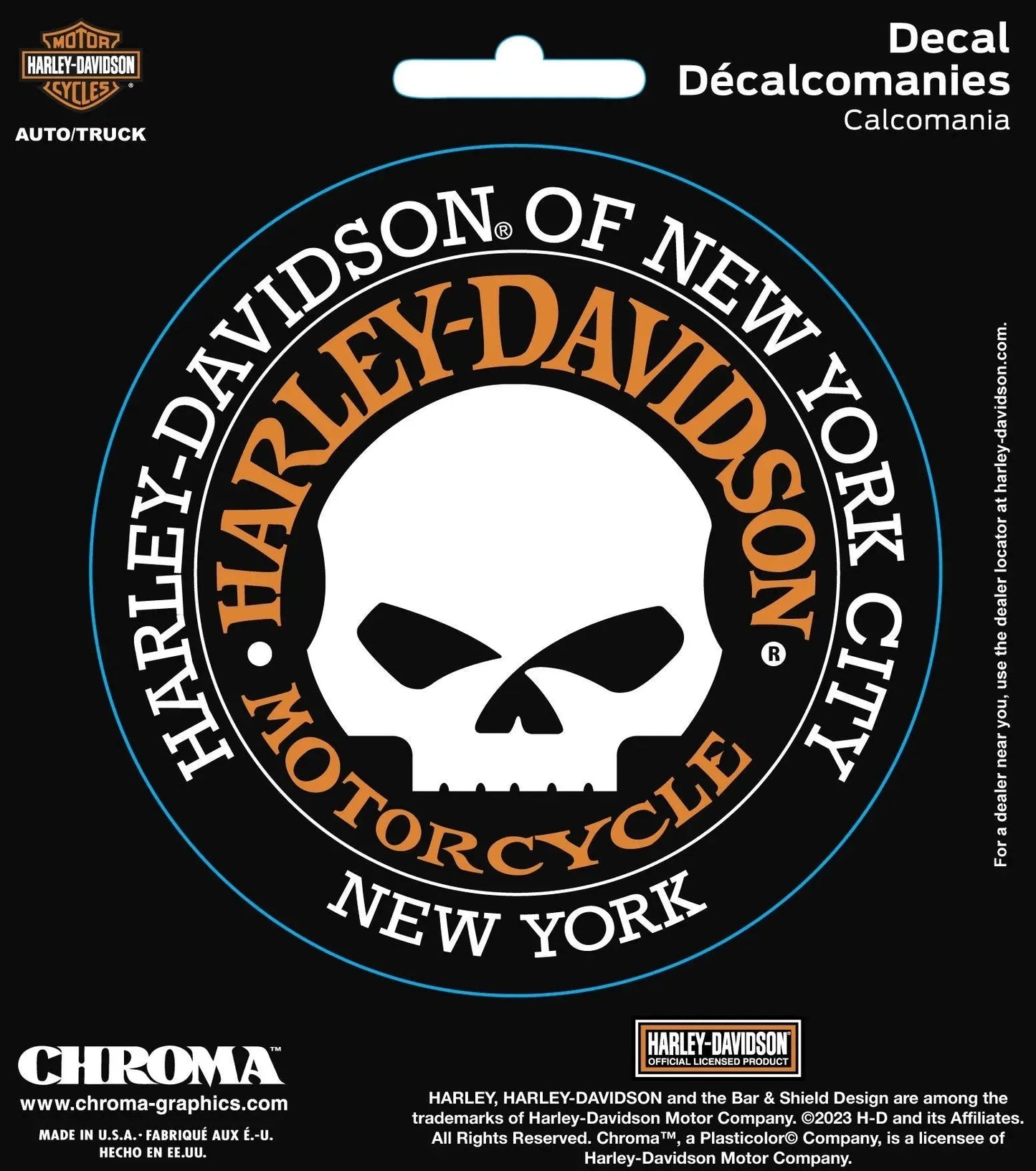 Harley Davidson of NYC Willie G Dealer Decal Chroma