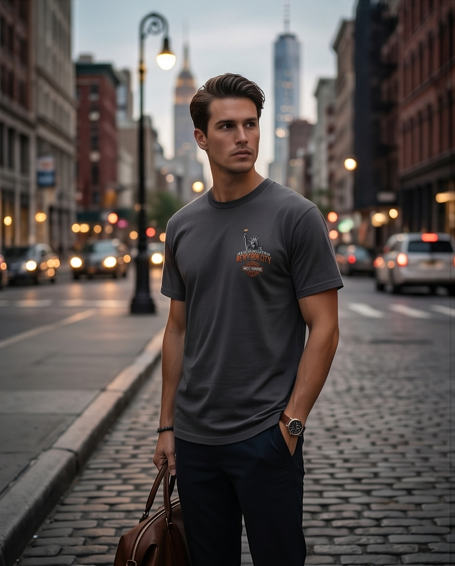 Harley Davidson Of NYC Men's Short Sleeve Dealer Liberty T-shirt RkStratman