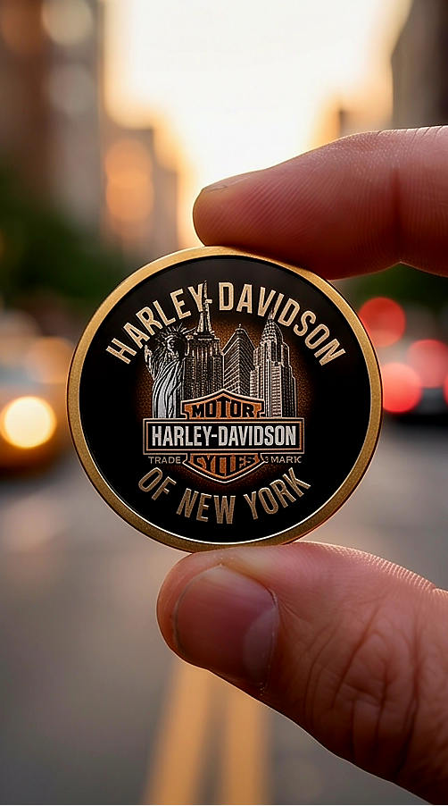 Harley Davidson Nyc Statue Of Liberty Dealer Challenge Coin. Symbol Arts