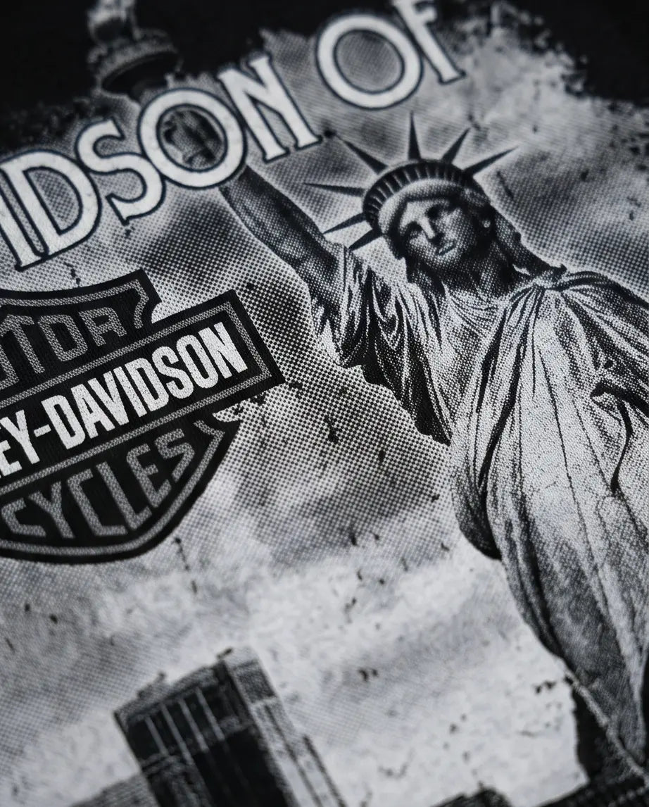 Harley Davidson Of NYC Skyline Freedom  Men's Dealer T-shirt RkStratman