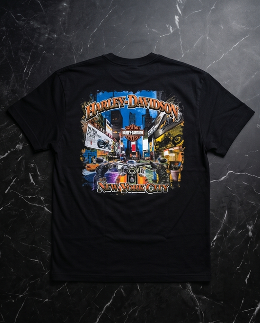 Harley Davidson Of NYC Skyline Time Square Dealer T-shirt RkStratman