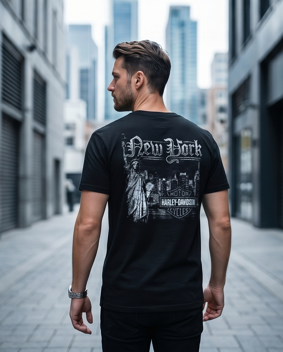 Harley Davidson Of NYC One Proud American Men's Dealer T-shirt