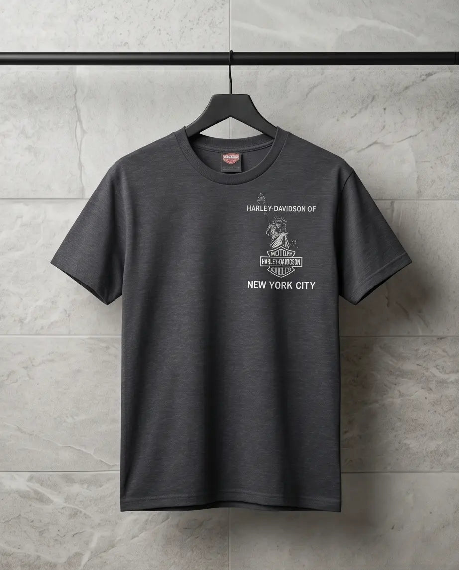 Harley Davidson Of NYC Skyline Freedom  Men's Dealer T-shirt RkStratman