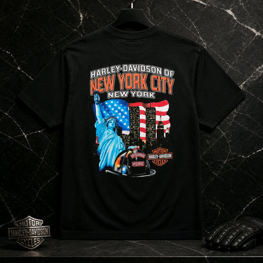 Harley Davidson Of NYC Firefighter Men's Skyline T-shirt RkStratman