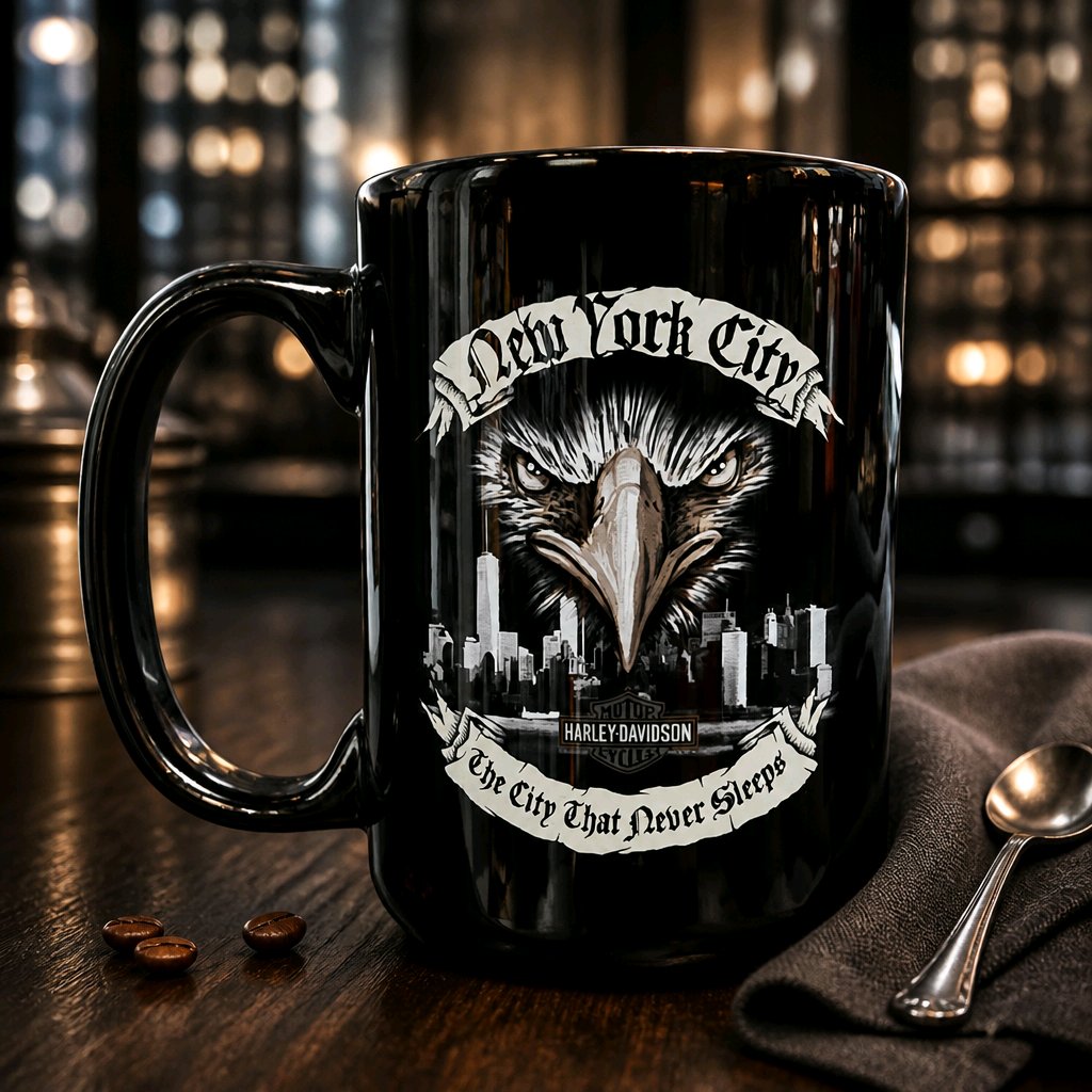 Harley Davidson Of NYC Dealer Skyline Affliction coffee mug Ace