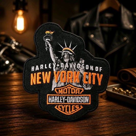 Nyc Harley Davidson Skyline Liberty Patch. Symbol Arts