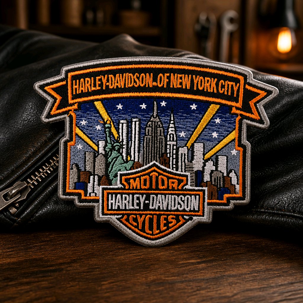 Nyc Harley Davidson Skyline Patch. Symbol Arts
