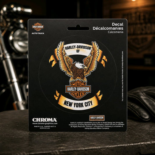 Harley Davidson of NYC Dealer Up Wing Eagle Decal Chroma