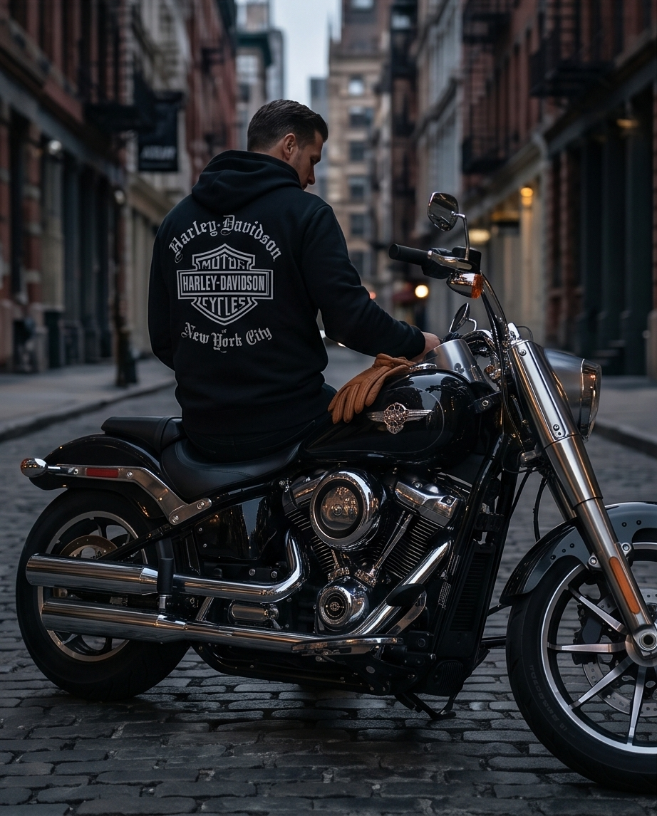 H-D Of NYC Dealer Men's Old English Zip-Up Hoodie