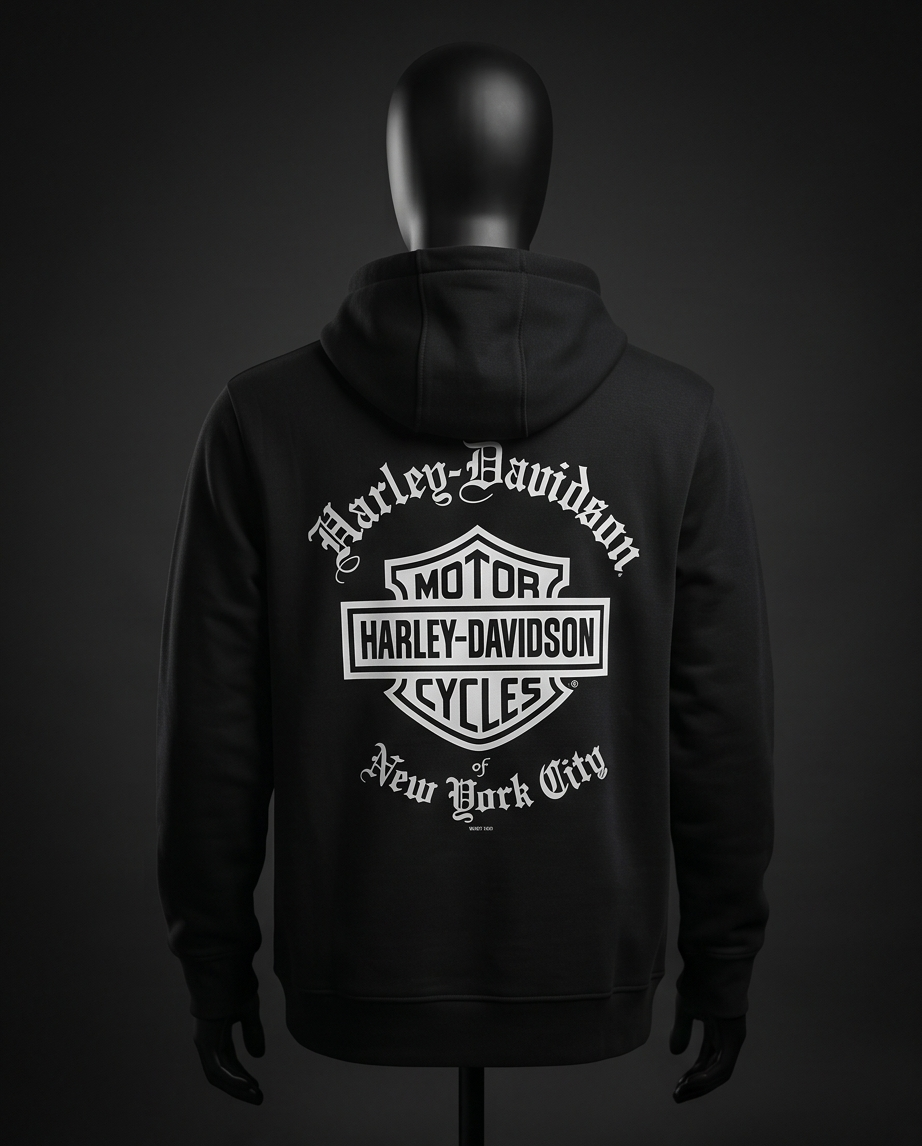 Harley Davidson Of NYC Dealer Men's Old English Zip-Up Hoodie RkStratman