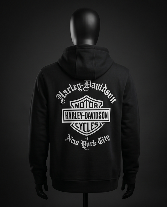Harley Davidson Of NYC Dealer Men's Old English Zip-Up Hoodie RkStratman