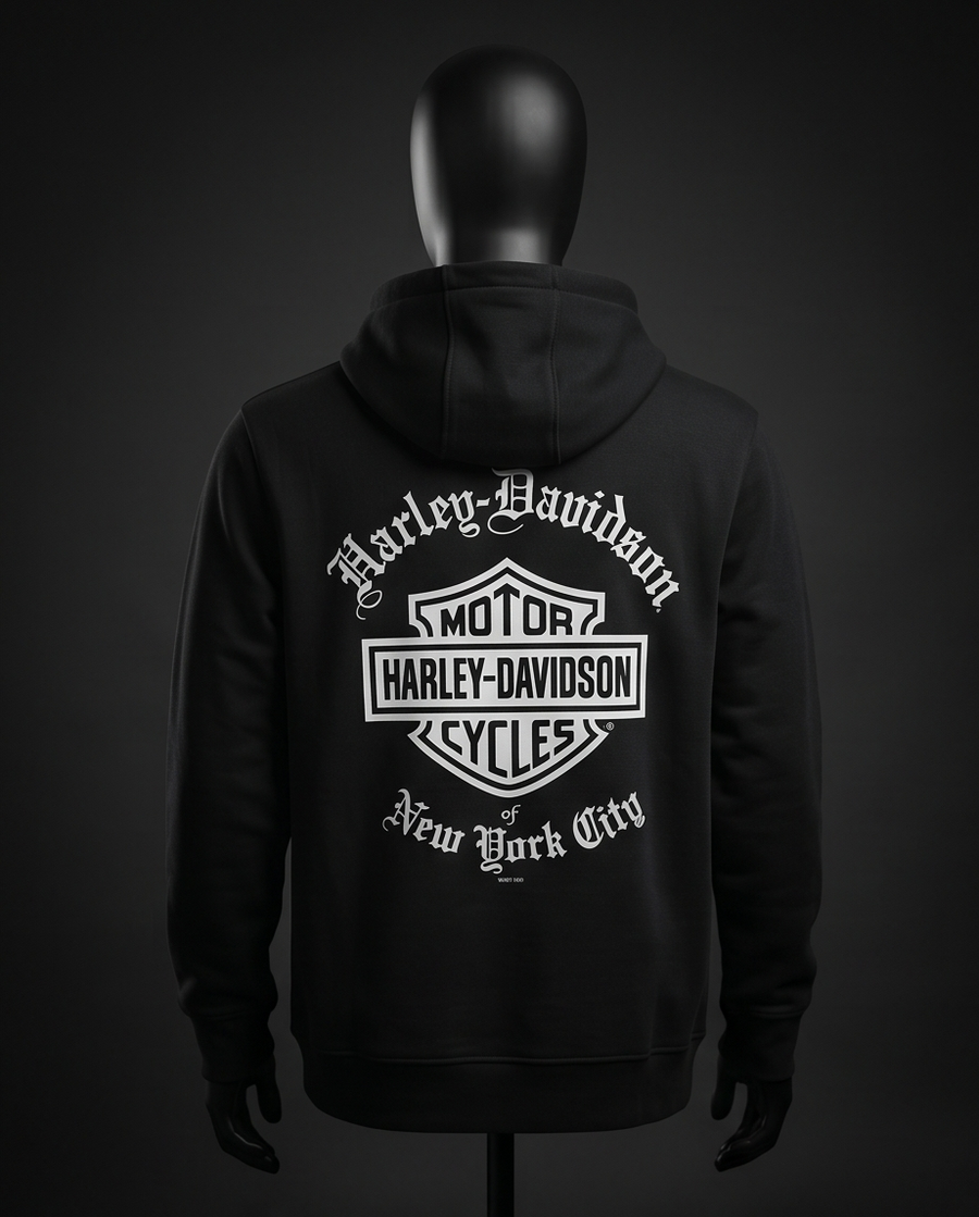 H-D Of NYC Dealer Men's Old English Zip-Up Hoodie
