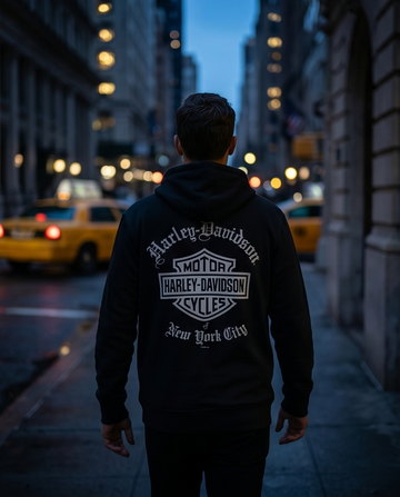 H-D Of NYC Dealer Men's Old English Zip-Up Hoodie