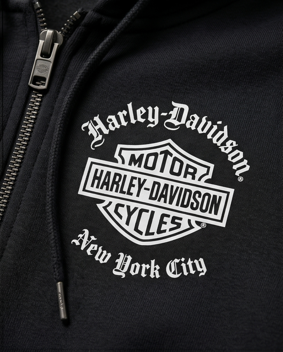 H-D Of NYC Dealer Men's Old English Zip-Up Hoodie