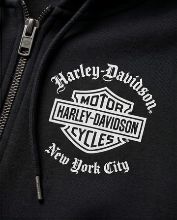 H-D Of NYC Dealer Men's Old English Zip-Up Hoodie