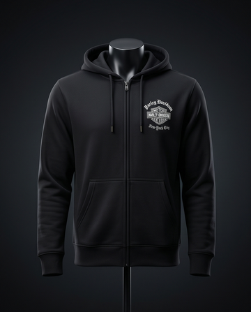 H-D Of NYC Dealer Men's Old English Zip-Up Hoodie