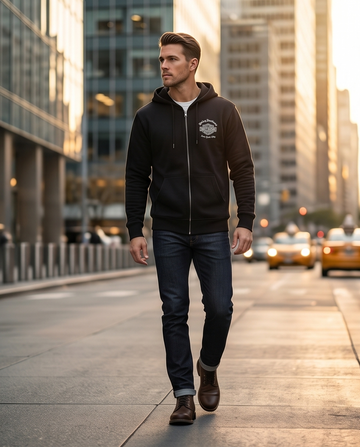 H-D Of NYC Dealer Men's Old English Zip-Up Hoodie