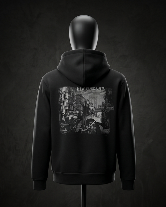 Harley Davidson of Nyc Men's Skyline Post Card Zip Up Hoodie RkStratman