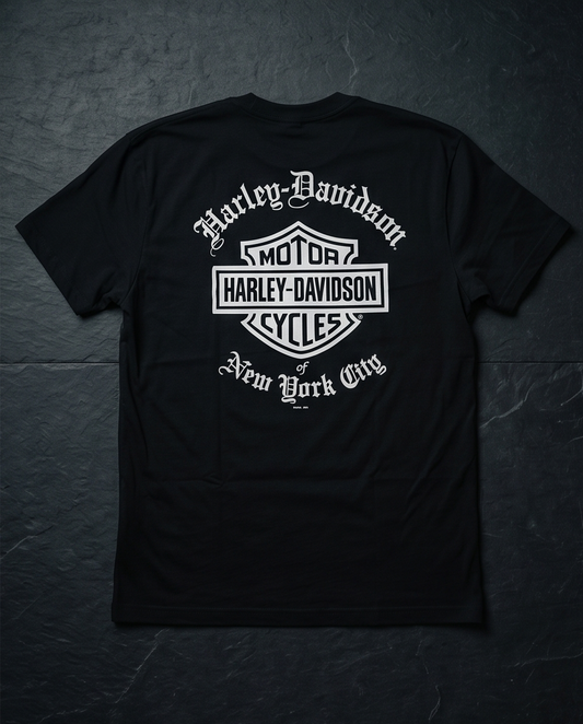 Harley Davidson Of NYC Men's Short Sleeve Dealer Old English T-shirt RkStratman