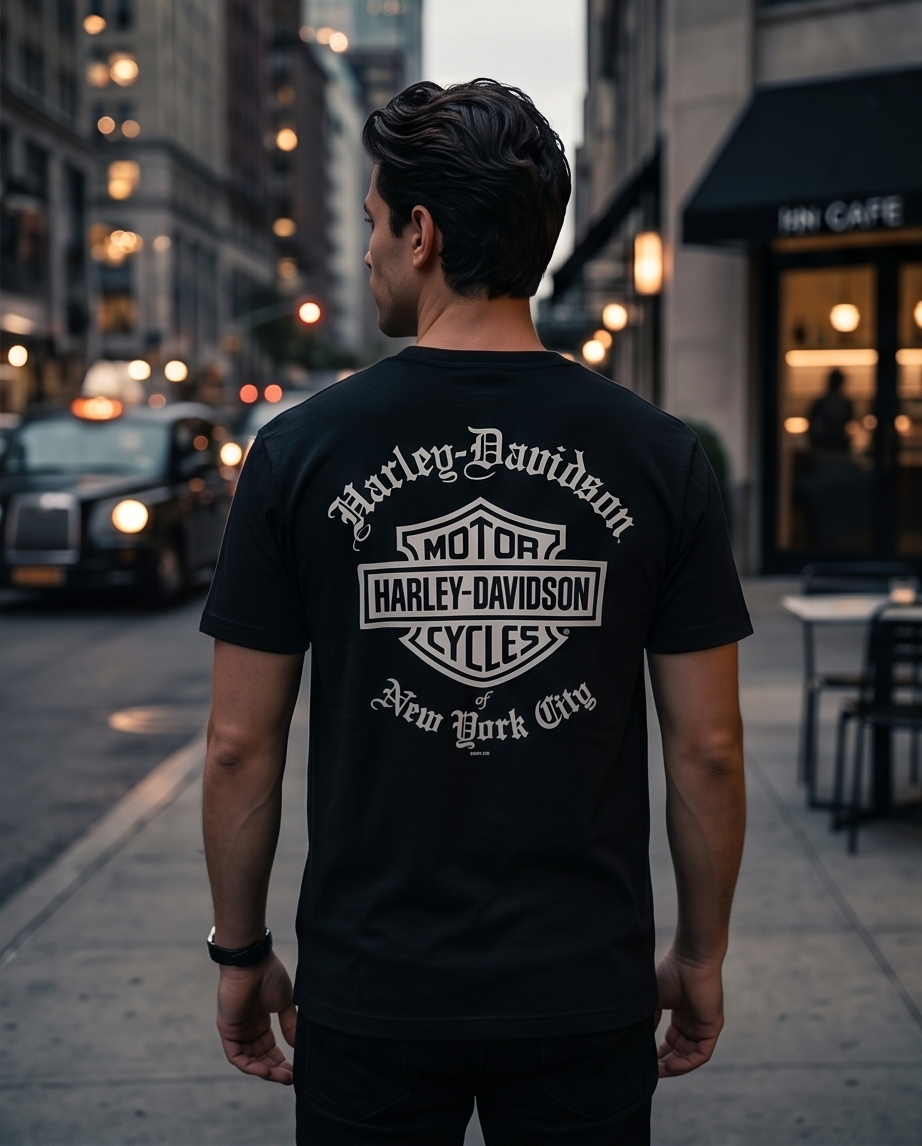 Harley Davidson Of NYC Men's Short Sleeve Dealer Old English T-shirt RkStratman