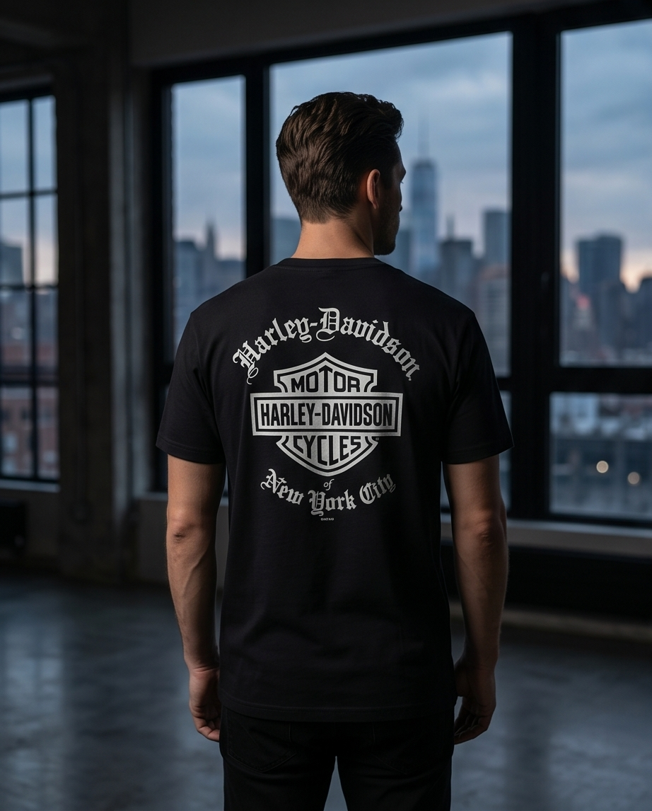 Harley Davidson Of NYC Men's Short Sleeve Dealer Old English T-shirt RkStratman