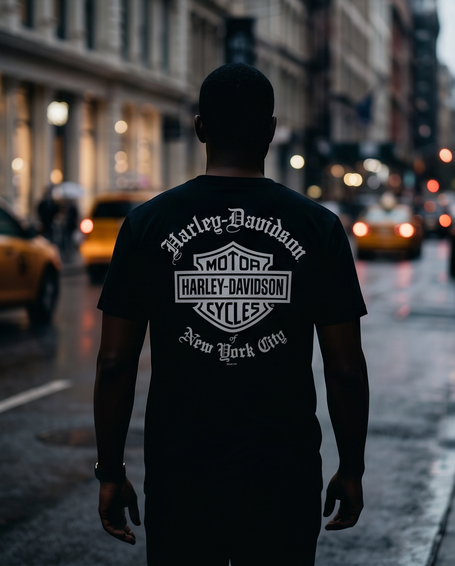 Harley Davidson Of NYC Men's Short Sleeve Dealer Old English T-shirt RkStratman