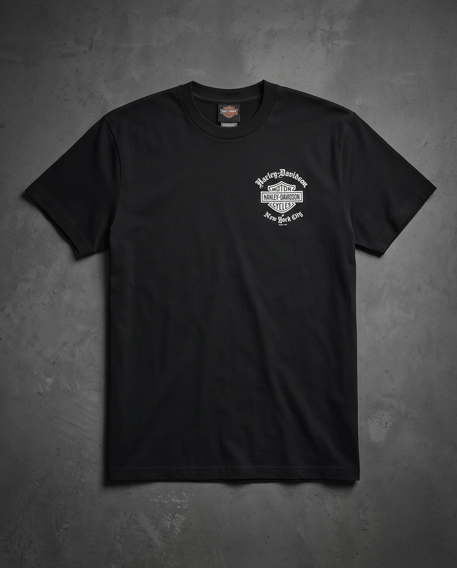 Harley Davidson Of NYC Men's Short Sleeve Dealer Old English T-shirt RkStratman
