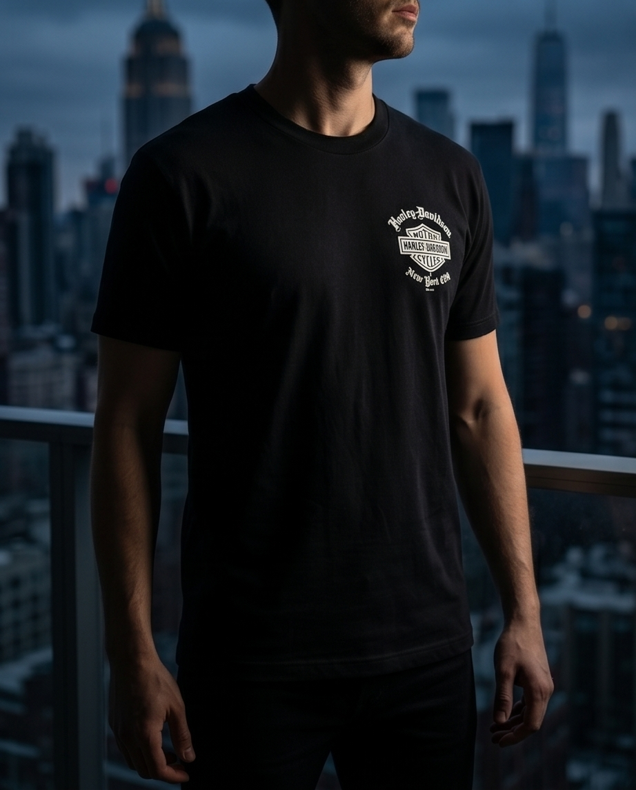 Harley Davidson Of NYC Men's Short Sleeve Dealer Old English T-shirt RkStratman