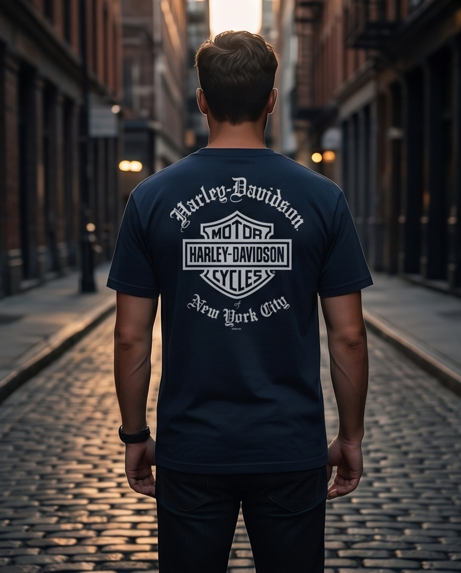 Harley Davidson Of NYC Men's Short Sleeve Dealer Old English T-shirt RkStratman