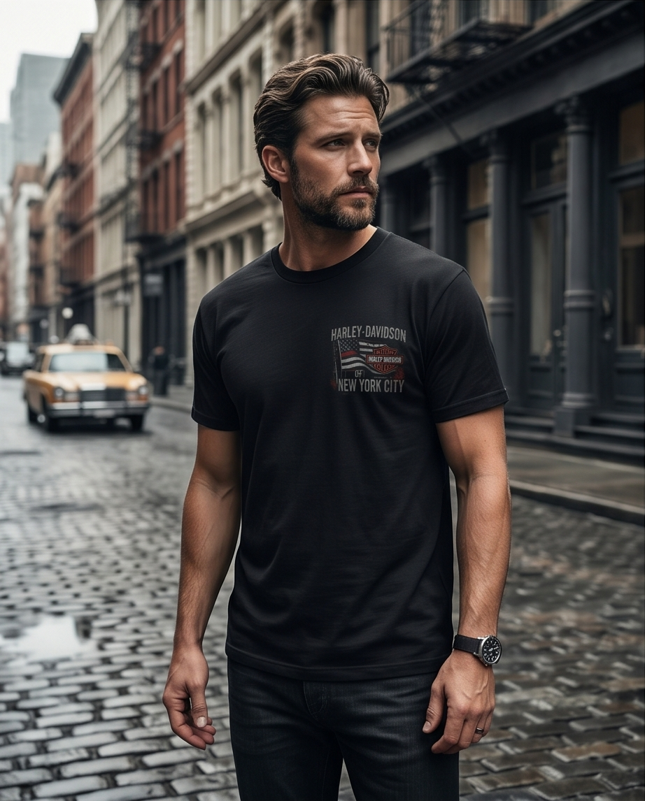 Harley Davidson Of NYC Men's Short Sleeve Dealer Brave T-shirt