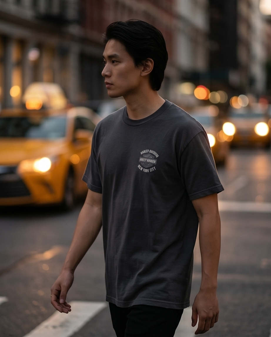 Harley Davidson Of NYC Men's Short Sleeve Dealer Twin Towers T-shirt RkStratman
