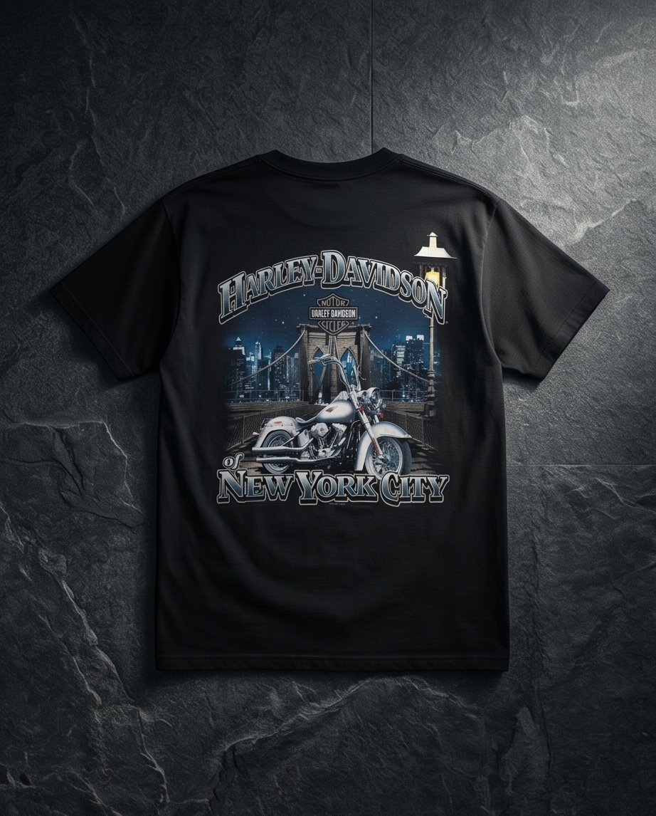 Harley Davidson Of NYC Men's Short Sleeve Dealer Brooklyn Bridge T-shirt RkStratman