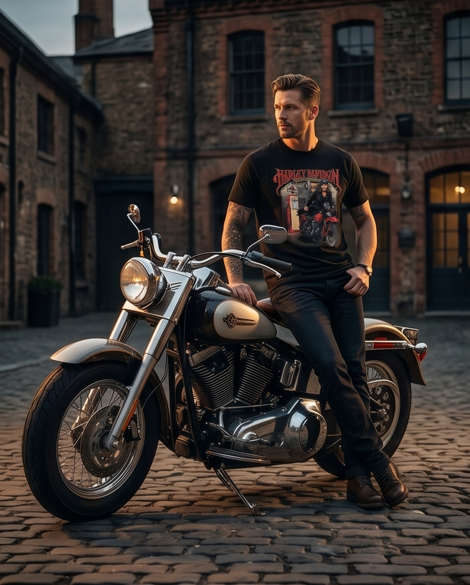 Harley-Davidson of NYC  Pin-Up Ride Men's T-shirt RkStratman