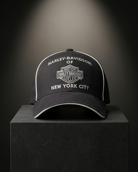 Harley Davidson Of NYC Dealer Bar & Shield Baseball Cap Black Bravado