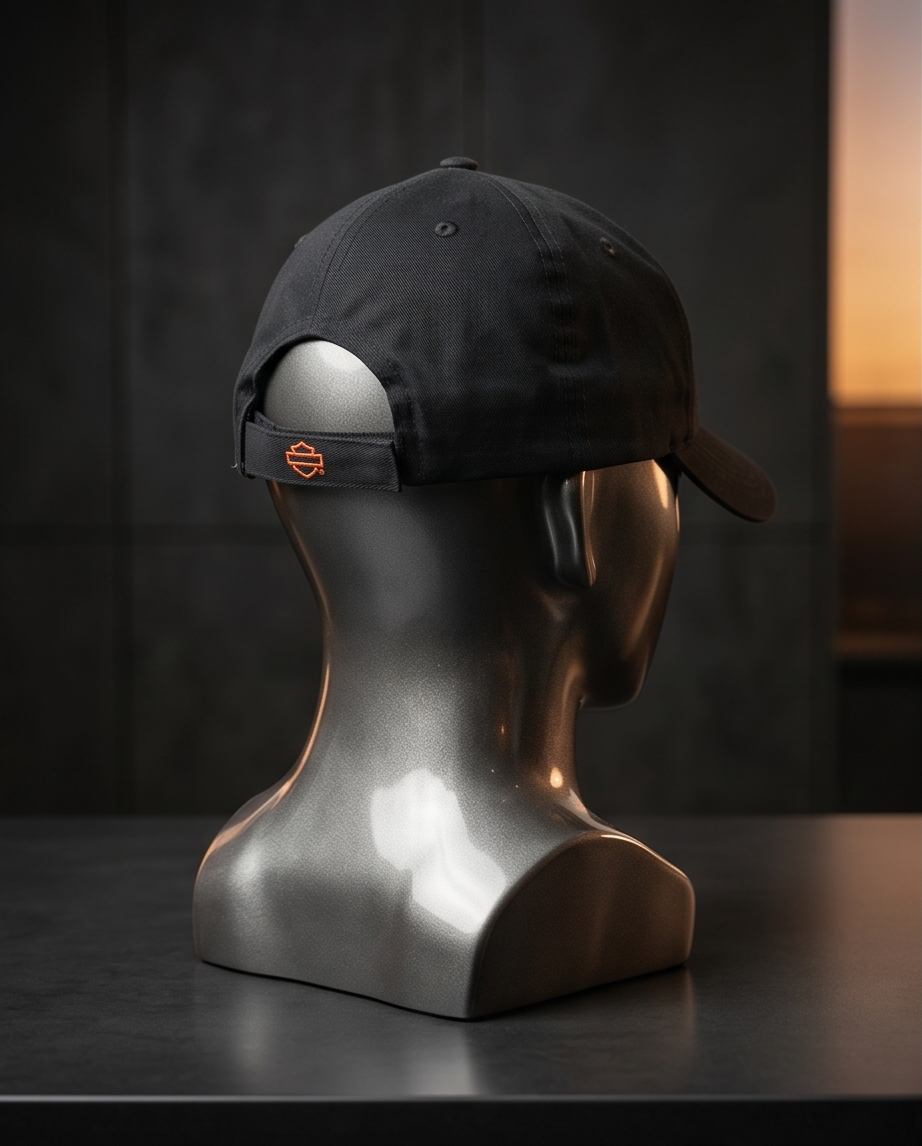Harley Davidson Of NYC Dealer Bar & Shield Flames Baseball Cap Black Bravado