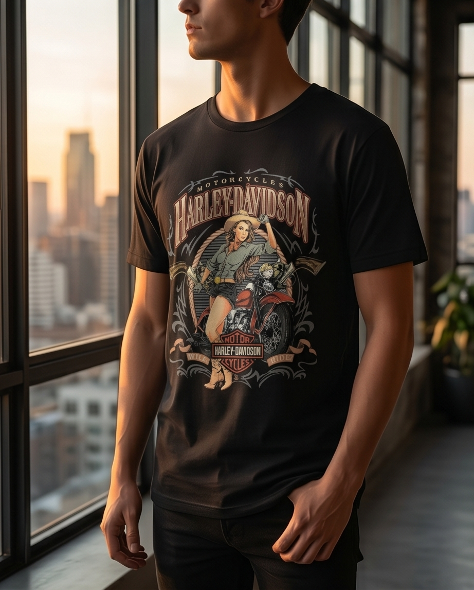 Harley-Davidson of NYC Pin-Up Wild Men's T-shirt RkStratman