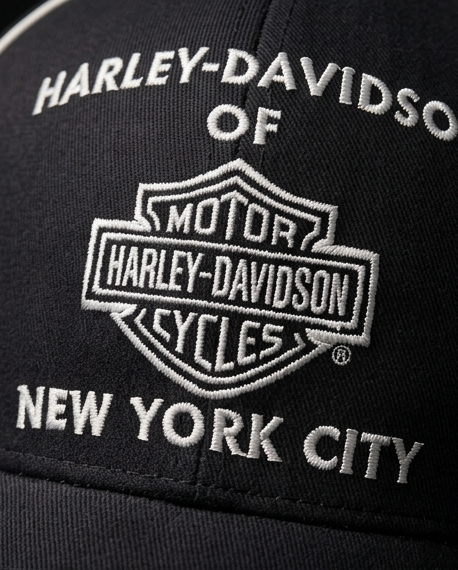 Harley Davidson Of NYC Dealer Bar & Shield Baseball Cap Black Bravado