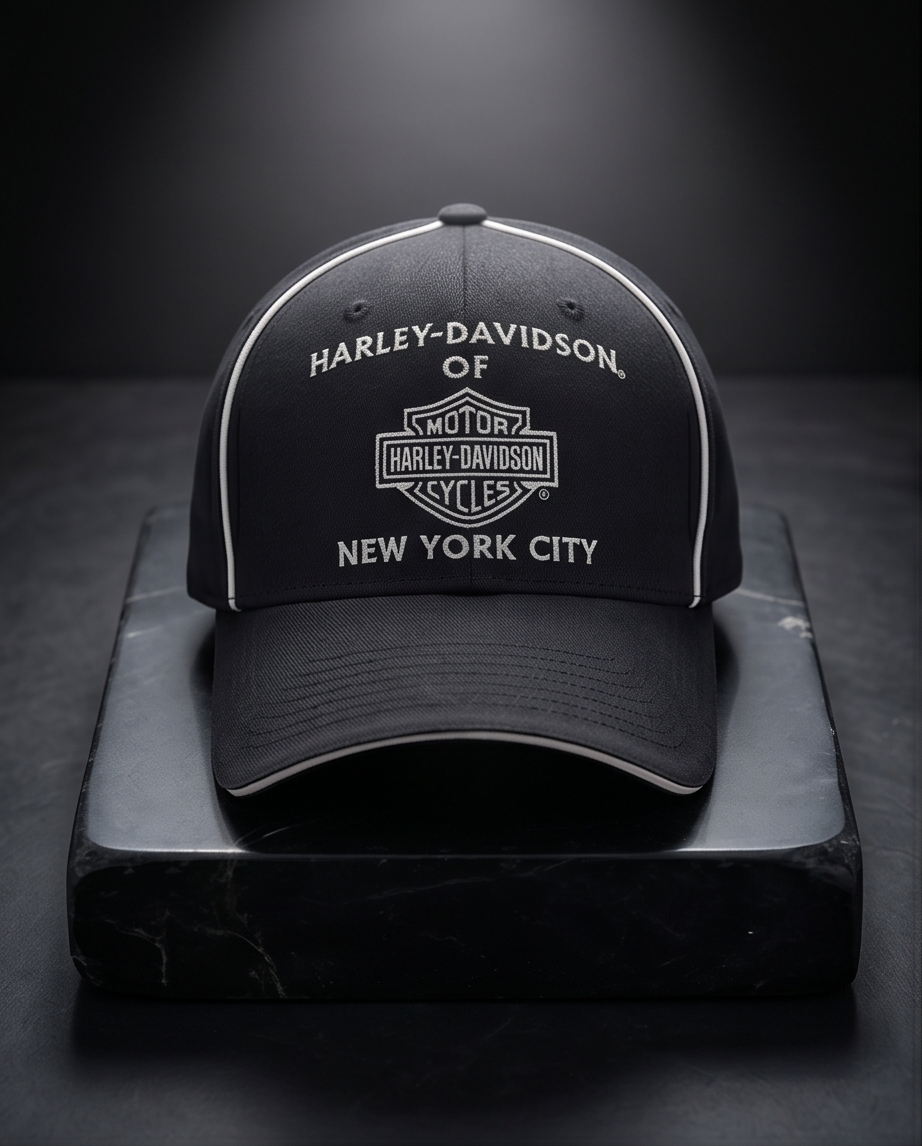 Harley Davidson Of NYC Dealer Bar & Shield Baseball Cap Black Bravado