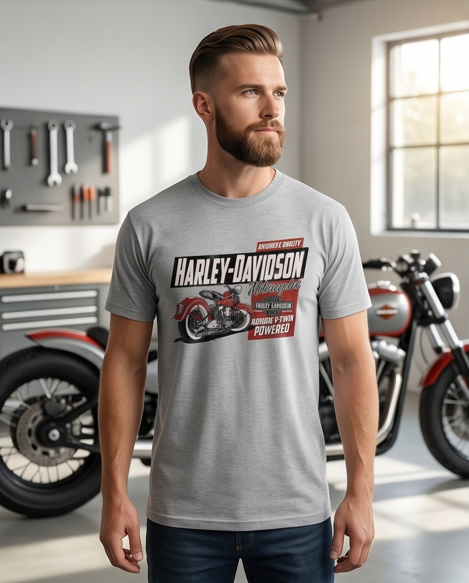 Harley Davidson of NYC Dealer Retro Men's T-shirt Bravado