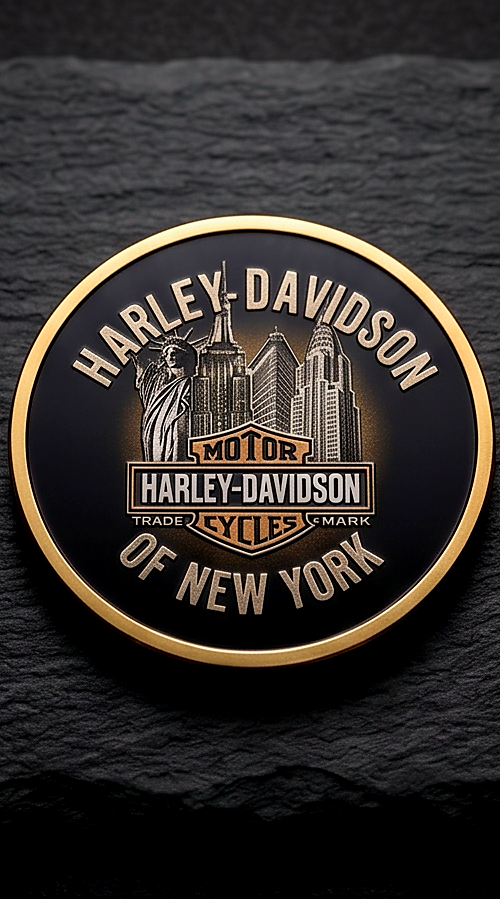 Harley Davidson Nyc Statue Of Liberty Dealer Challenge Coin. Symbol Arts