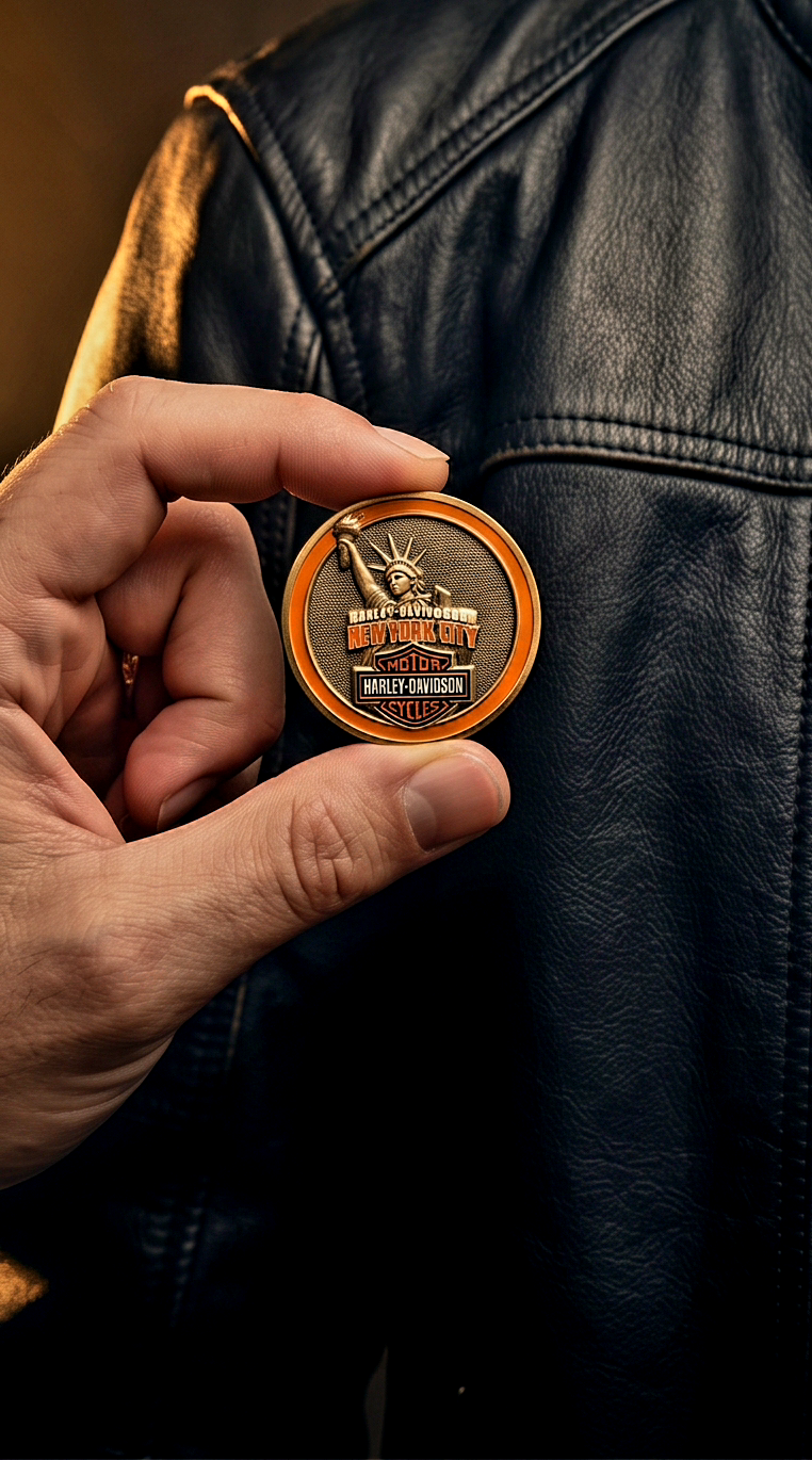 Harley Davidson Nyc Statue Of Liberty Dealer Challenge Coin. Symbol Arts