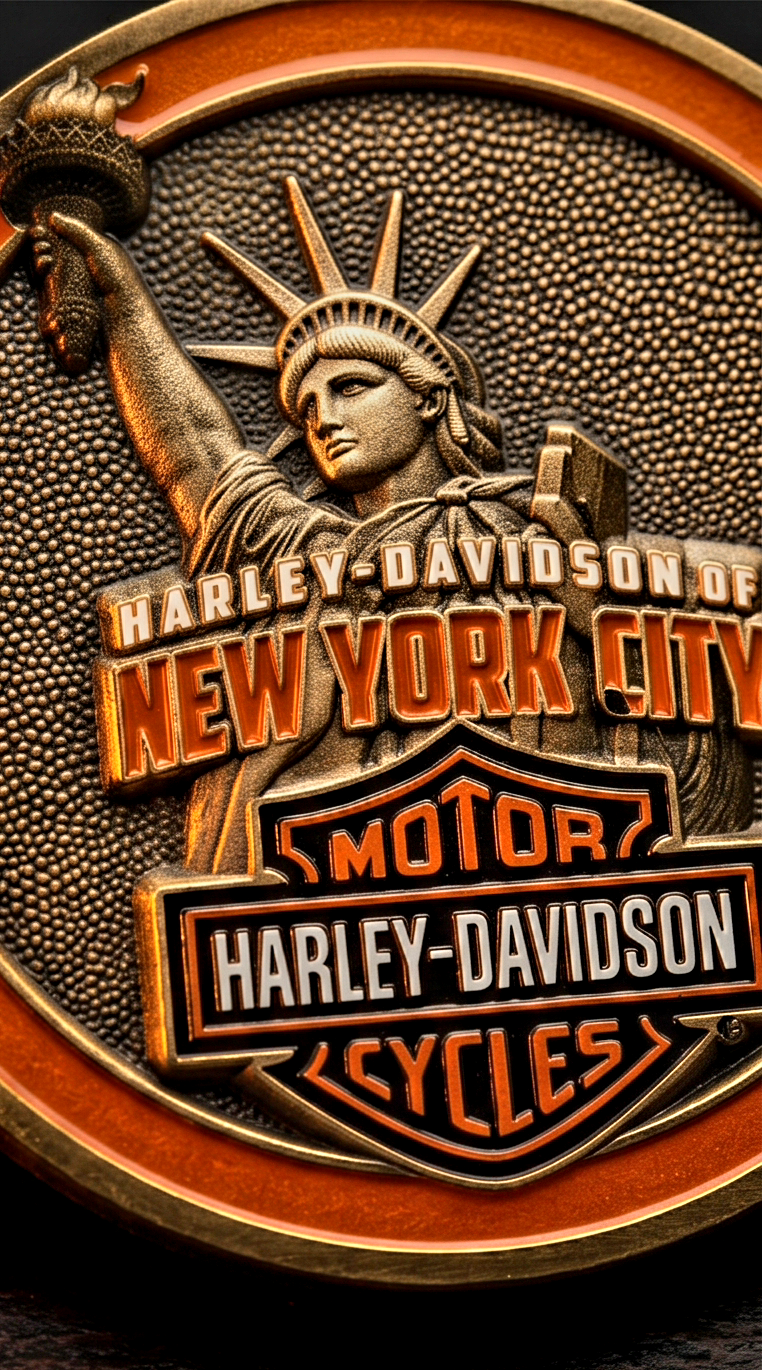 Harley Davidson Nyc Statue Of Liberty Dealer Challenge Coin. Symbol Arts