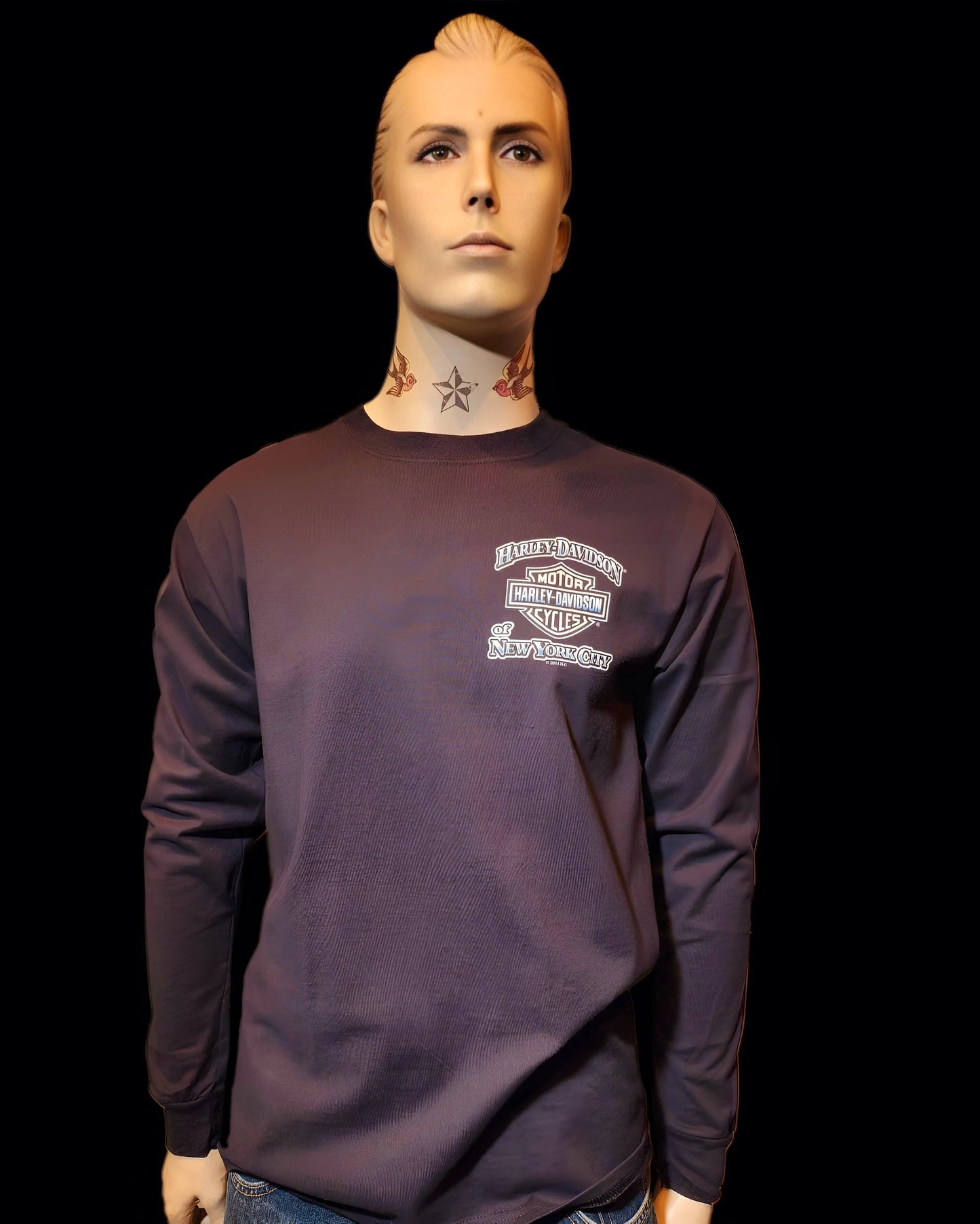Harley Davidson Of NYC Men's Long Sleeve Dealer Brooklyn Bridge T-shirt - Harley Davidson Of Nyc
