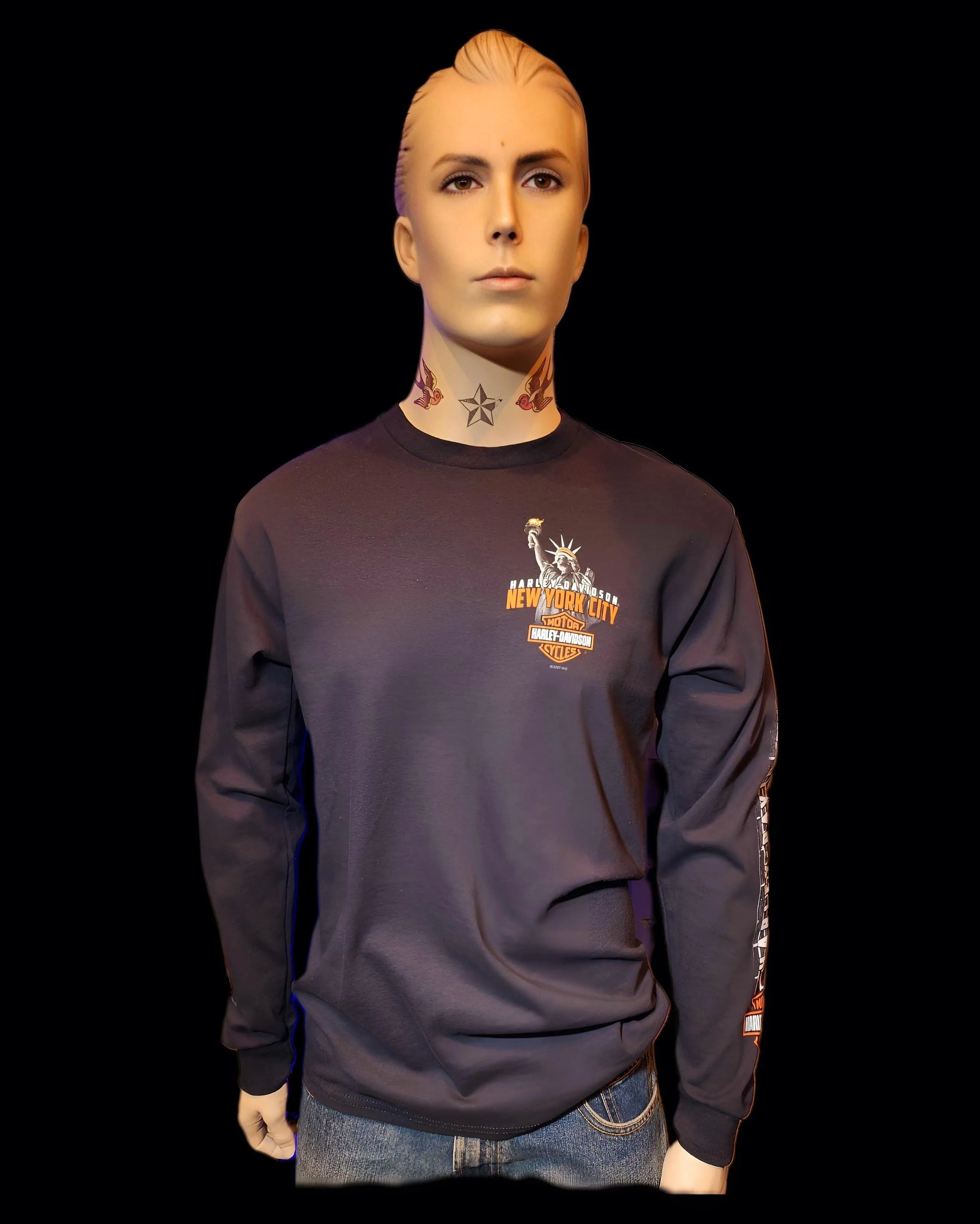 Harley Davidson Of NYC Men's Long Sleeve Dealer Liberty T-shirt - Harley Davidson Of Nyc