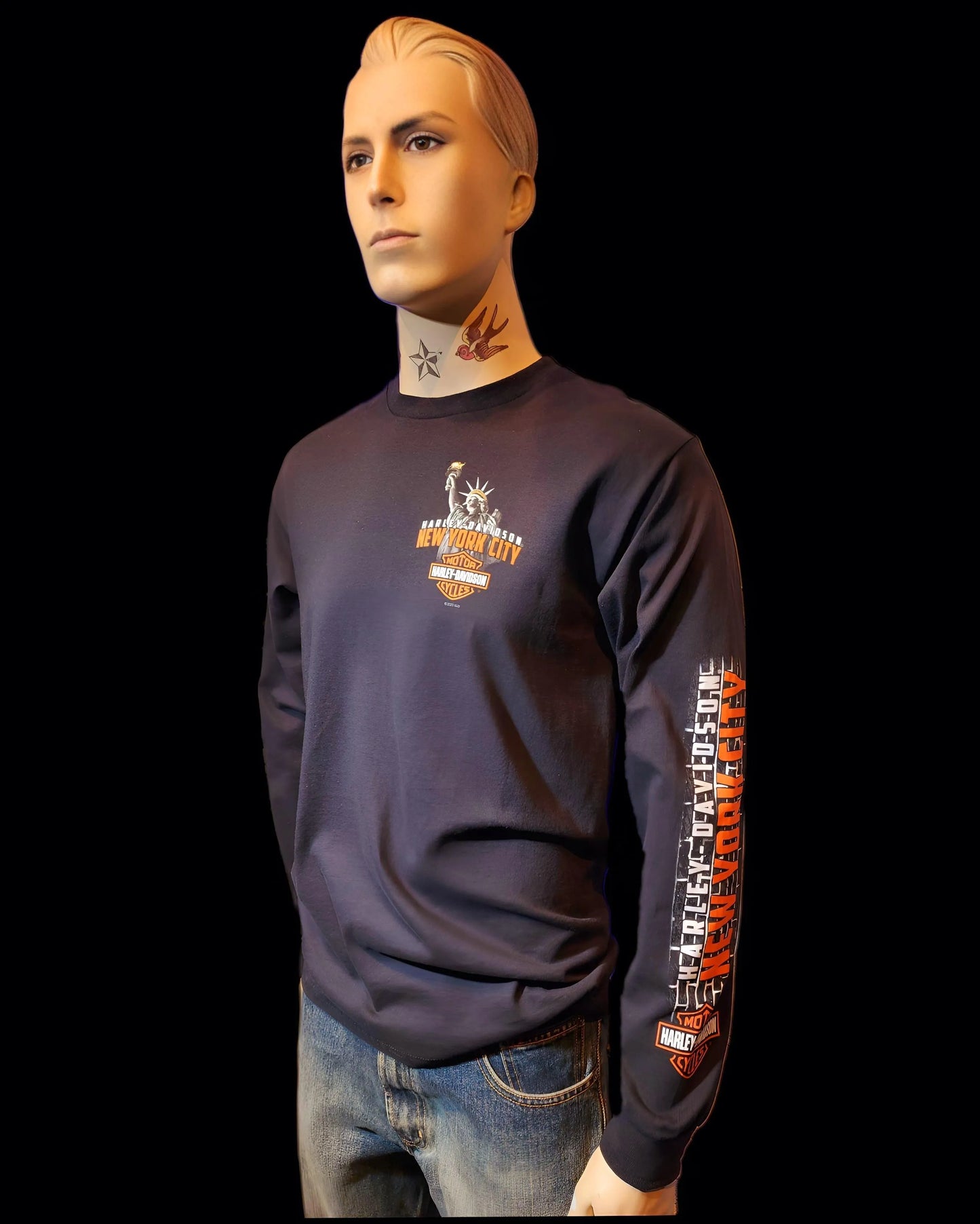 Harley Davidson Of NYC Men's Long Sleeve Dealer Liberty T-shirt - Harley Davidson Of Nyc