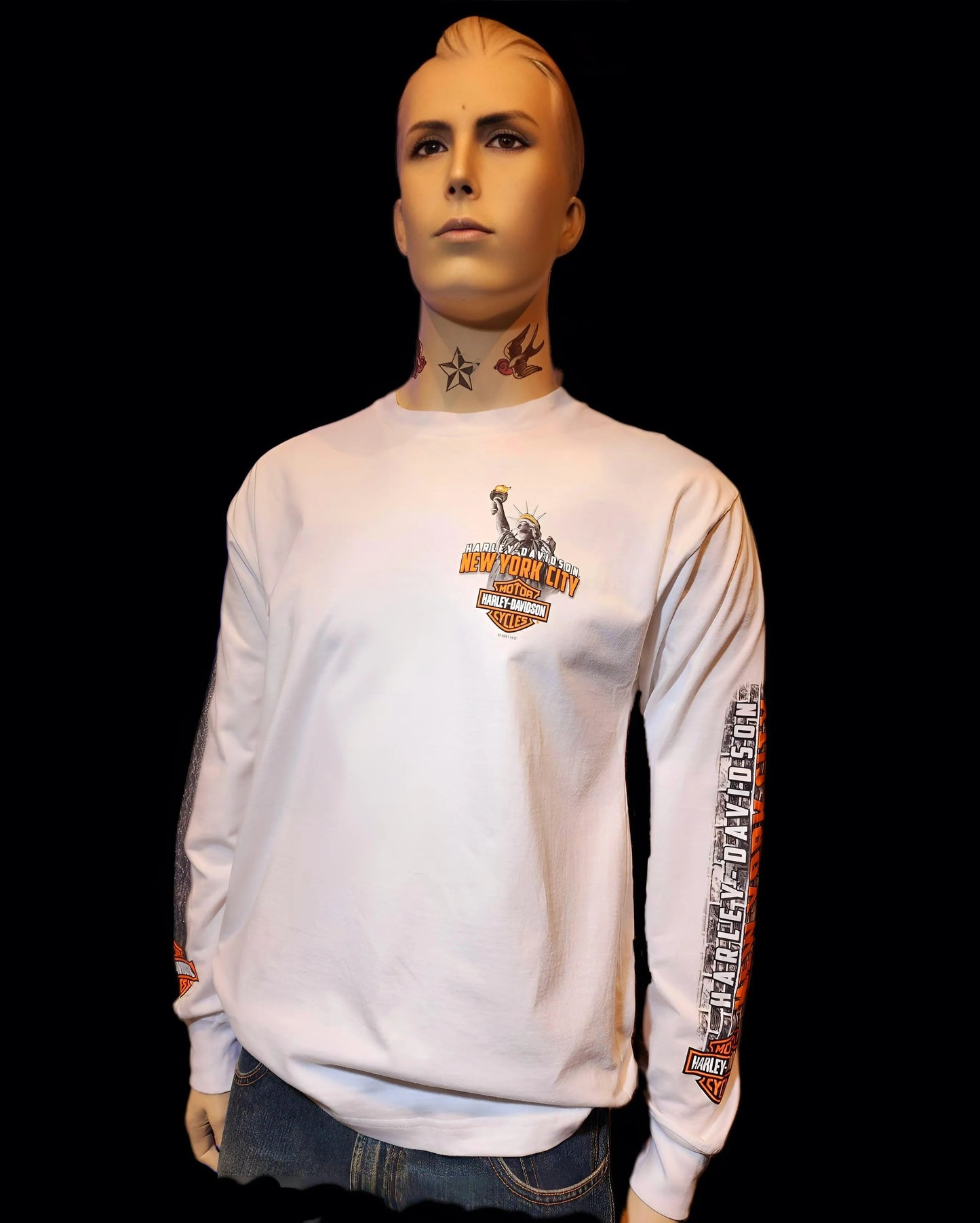 Harley Davidson Of NYC Men's Long Sleeve Dealer Liberty T-shirt - Harley Davidson Of Nyc