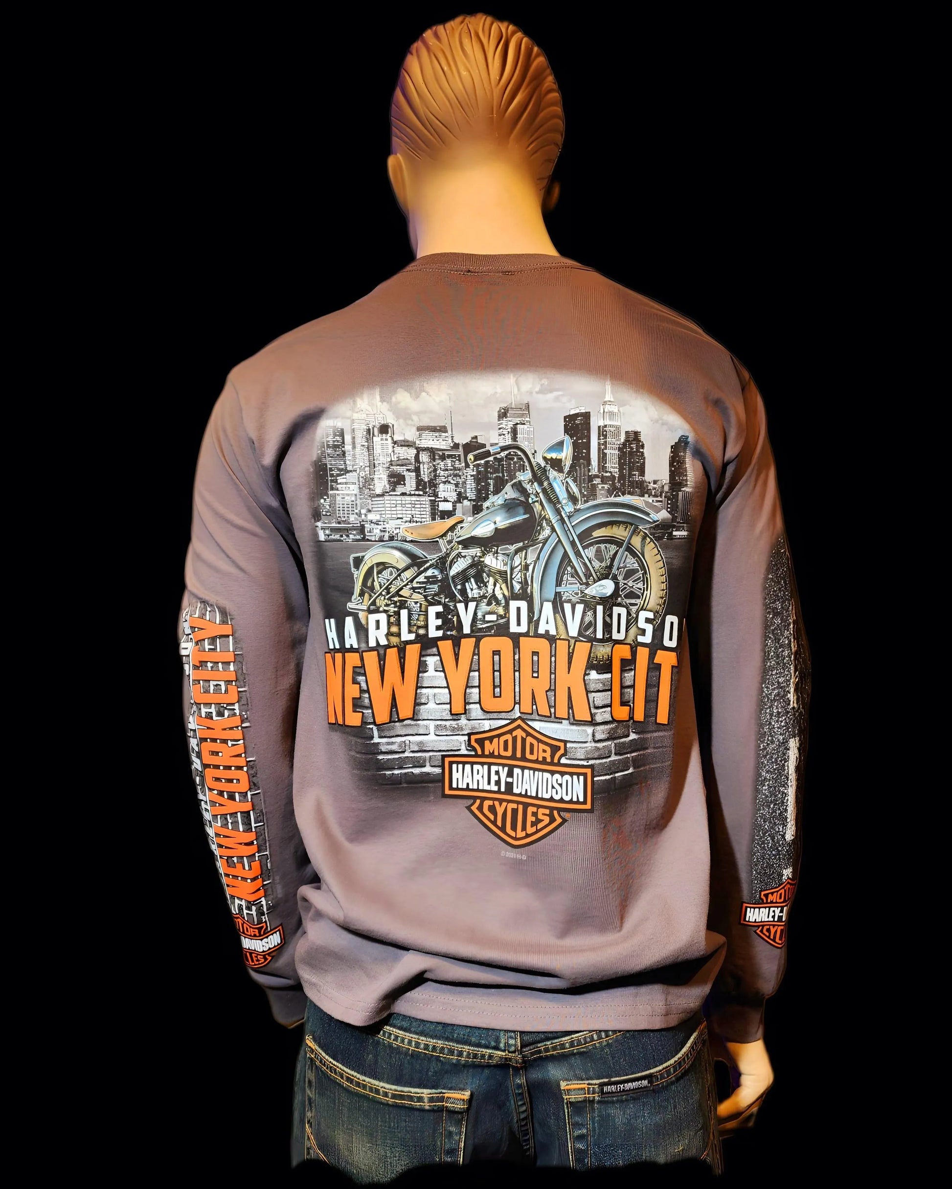 Harley Davidson Of NYC Men's Long Sleeve Dealer Liberty T-shirt - Harley Davidson Of Nyc