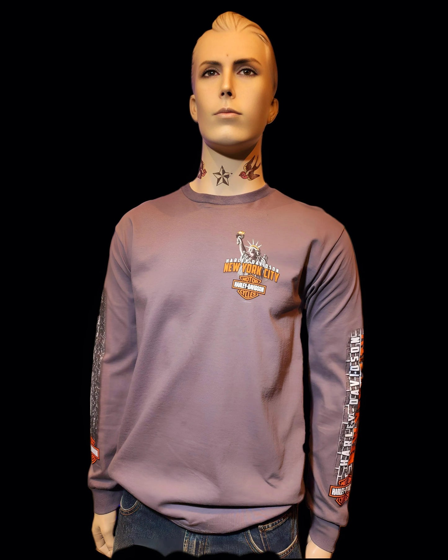 Harley Davidson Of NYC Men's Long Sleeve Dealer Liberty T-shirt - Harley Davidson Of Nyc